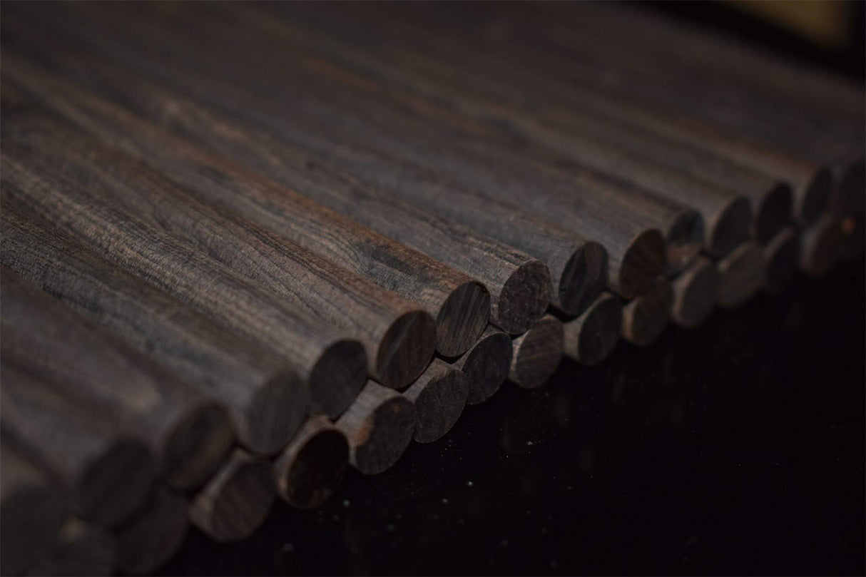 CHENGYIDA 10-Pack 15x1.2cm African Blackwood Ebony Dowel Pins Wood Lumber Turning Blanks Pen Making Round Stick Pen Make Blanks Wood Handle CHENGYIDA