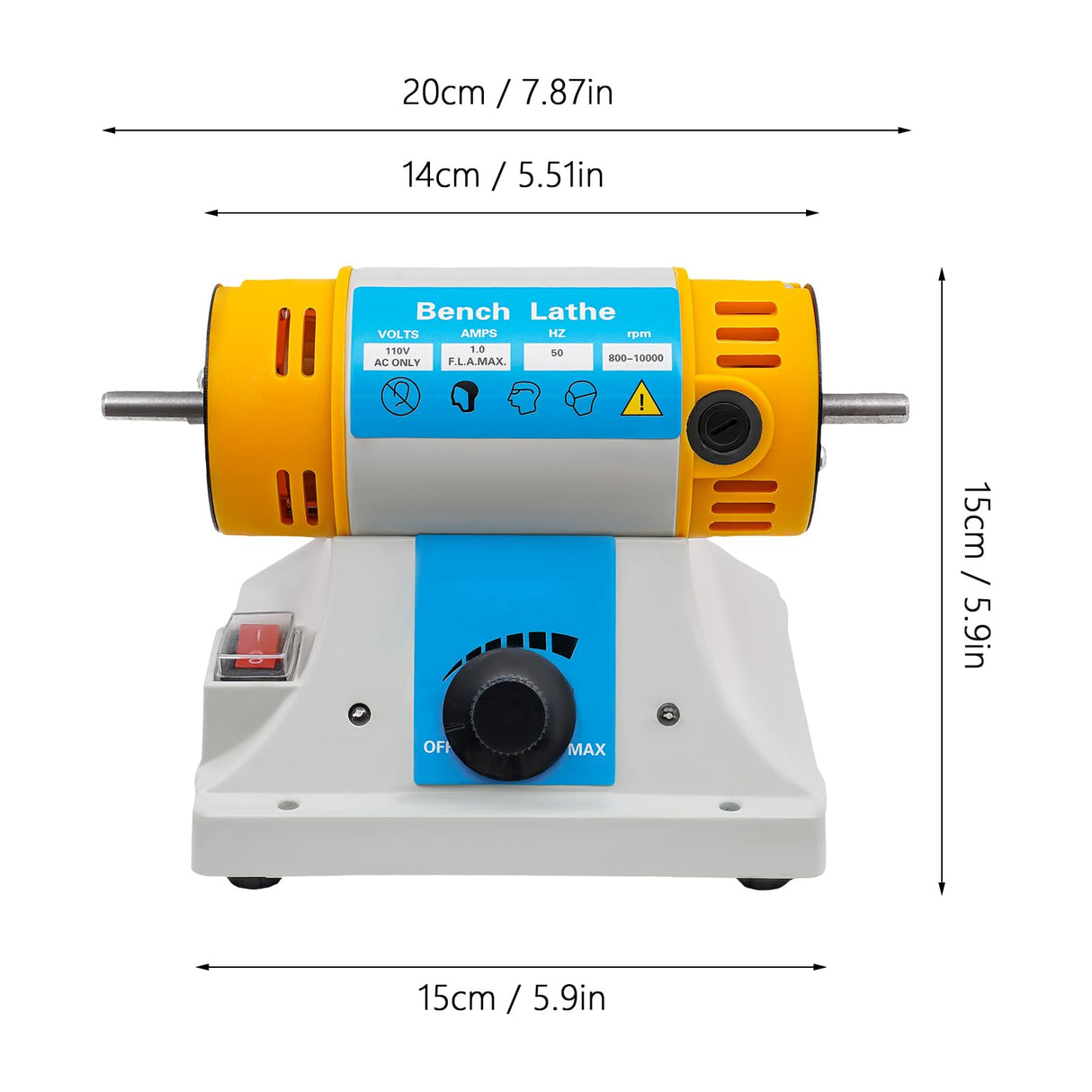 CheriMuMu Bench Buffer Polishing Machine, Multi-Function Benchtop Polisher Grinder 110V Adjustable Speed Jewelry Polisher, Electric Lathe Buffing CheriMuMu