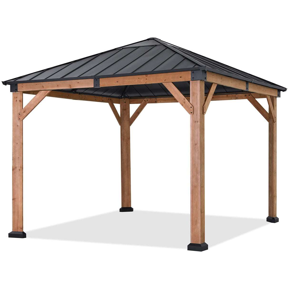 ABCCANOPY Wood Gazebo 11x11 - Outdoor Patio Wooden Gazebo with Hardtop Metal Roof for Garden, Backyard and Deck ABCCANOPY