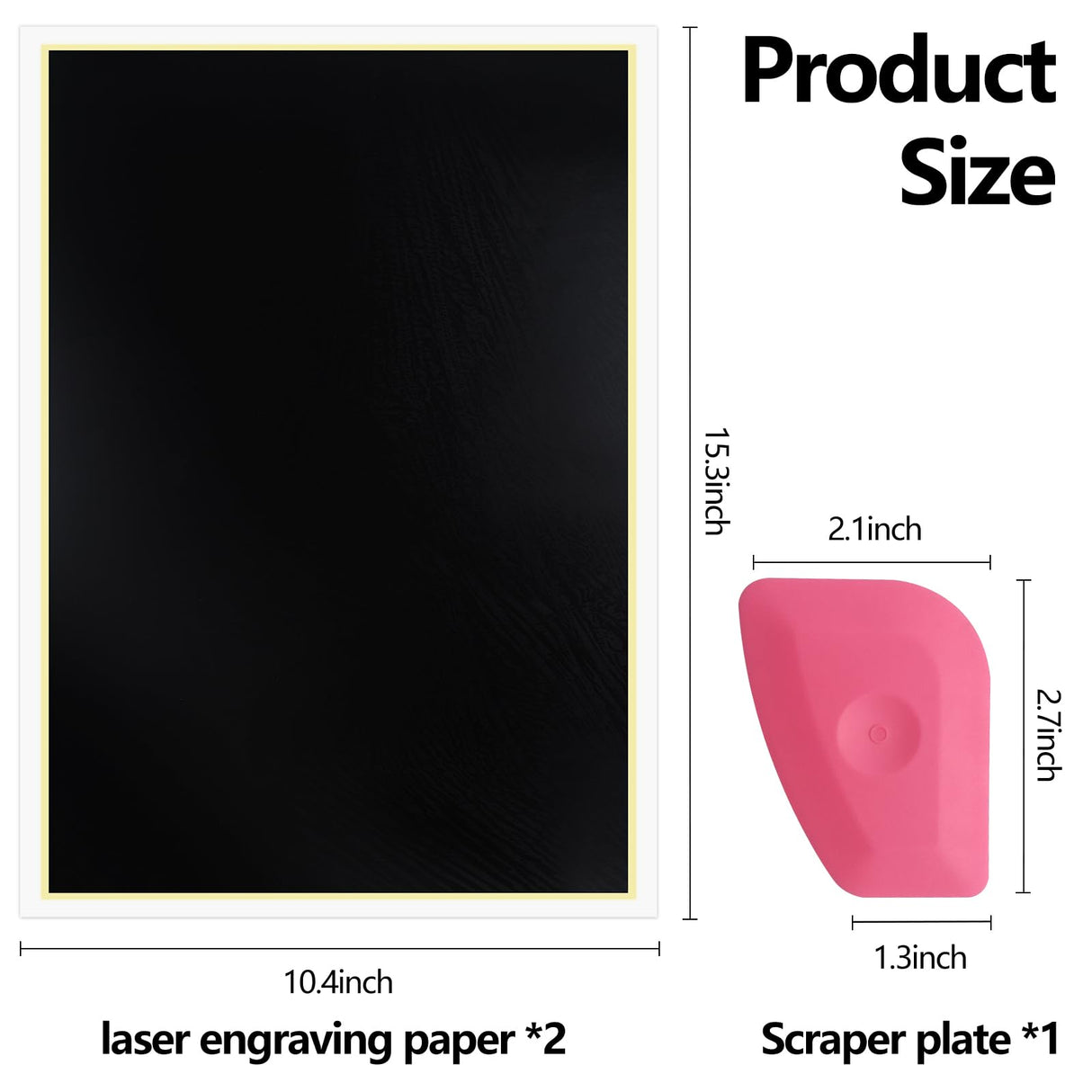 Frddiud Laser Engraving Marking Color Paper, 2 PCS Black Marking Paper, 15.3" x 10.4" Laser Engraving Paper for Fiber Laser Marking and Engraving, Frddiud