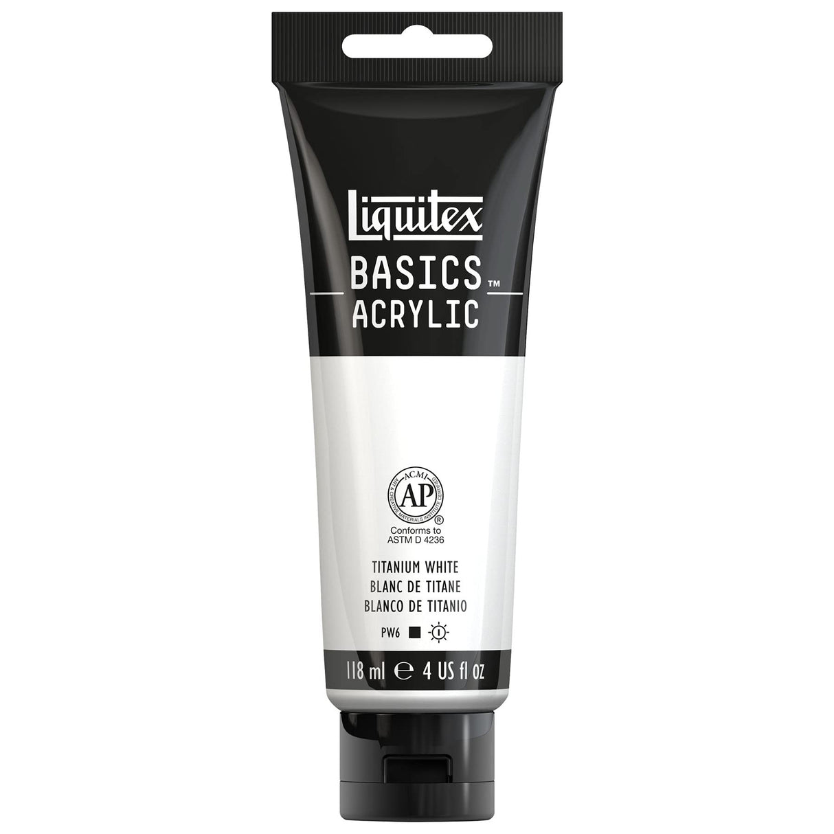 Liquitex BASICS Acrylic Paint, 118ml (4-oz) Tube, Titanium White Liquitex