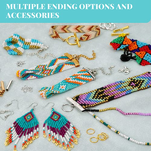 PP OPOUNT Value Bead Loom Kit, 11343 PCS Loom Beading Supplies with Lots of Seed Beads, Complete Jewelry Making Tools and Accessories, Beading Loom PP OPOUNT