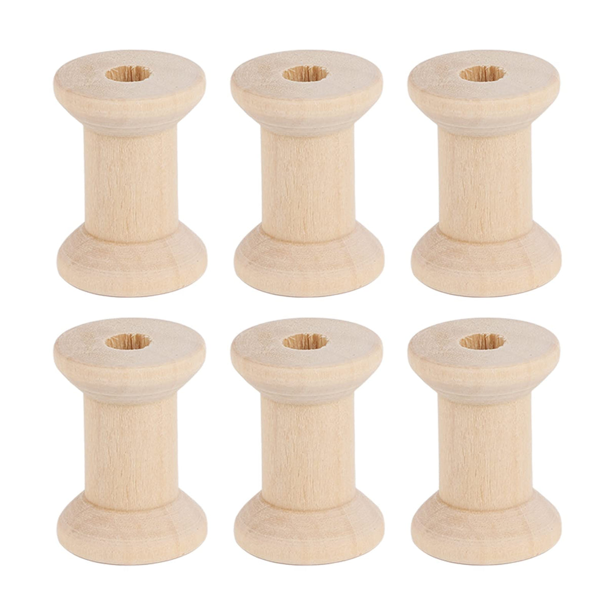 50PCS Hourglass Wooden Spools, Wooden Spools for Crafts, Unfinished Empty Thread Spool, Wooden Ribbon Spools Empty Wooden Thread Spools for Arts and HERCHR