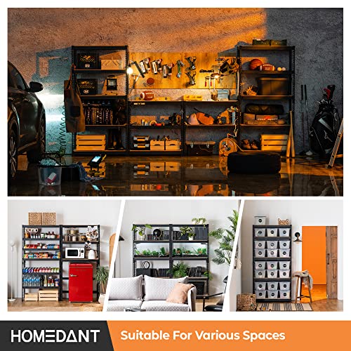 HOMEDANT 5 Tier Storage Shelves Adjustable Laminated Garage Metal Shelving Unit Heavy Duty Utility Rack Shelf Warehouse Pantry Closet Kitchen 35.9" W HOMEDANT