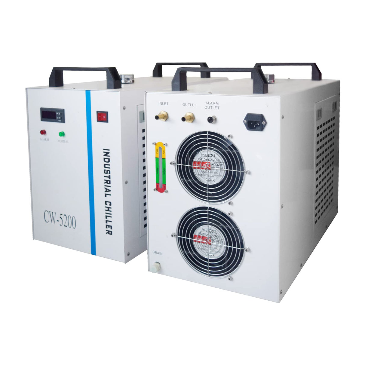 Industrial Chiller, 110V CW-5200 Industrial Water Chiller, 9L Capacity Cooling Water,0.15A-2.3A Current Recirculating Chiller for 50W to130W SDKEHUI