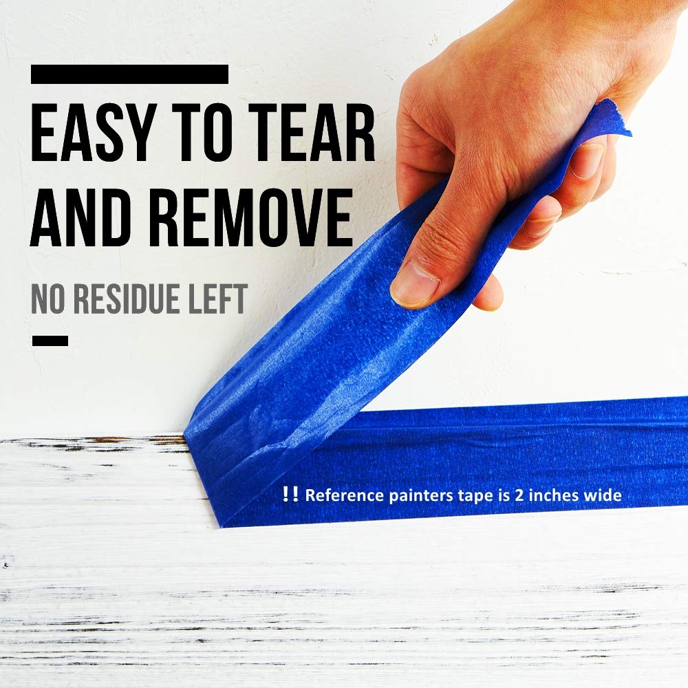 Lichamp Blue Painters Tape 2 inches Wide, Bulk 4 Pack Original Blue Masking Tape, 1.95 inch x 55 Yards x 4 Rolls (220 Total Yards) Lichamp