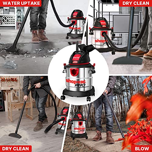 Shop-Vac 5 Gallon 4.5 Peak HP Wet/Dry Vacuum, Stainless Steel Tank, Portable Shop Vacuum with Filter, Hose and Accessories for Garage, Workshop. Shop-Vac