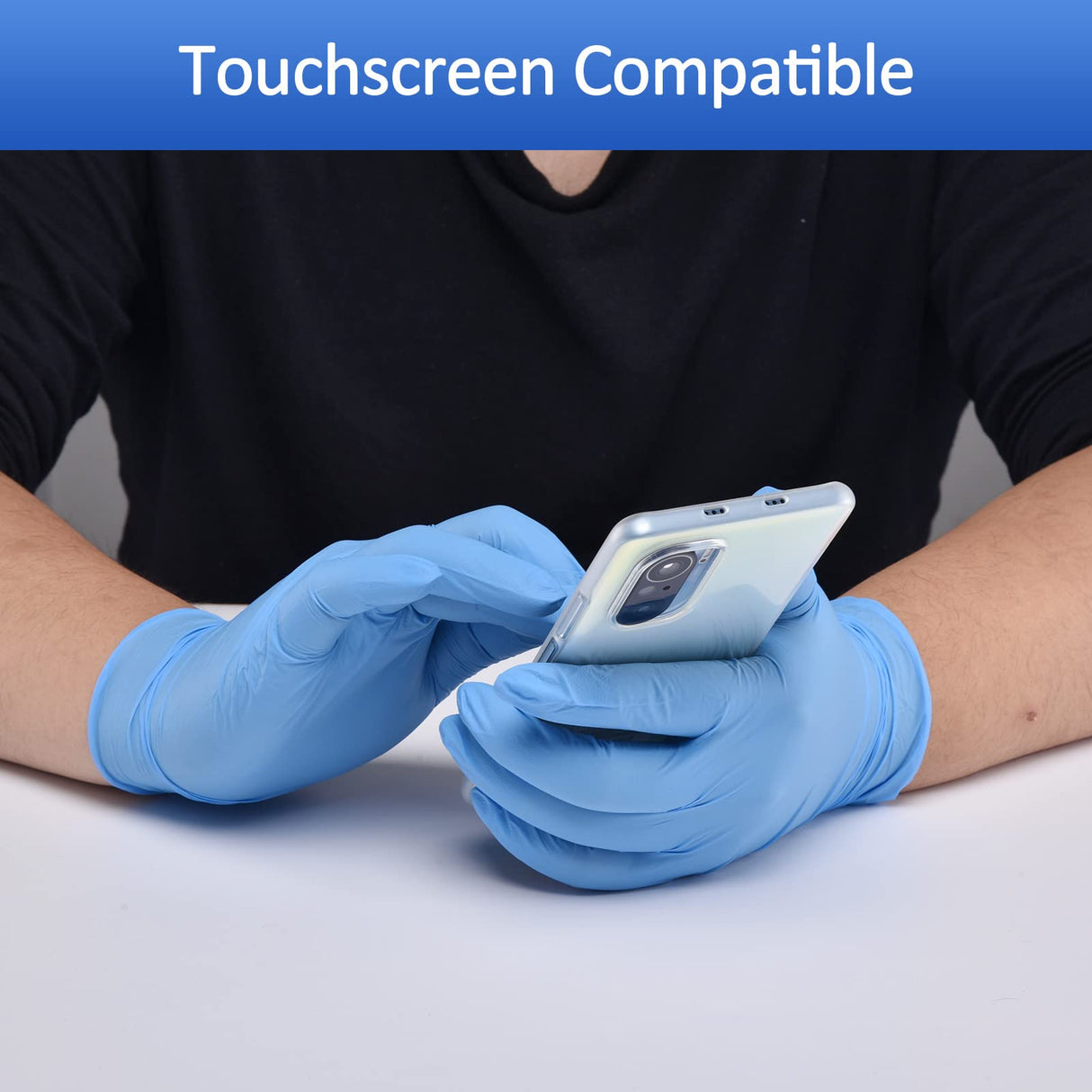 Schneider Nitrile Exam Gloves, 4mil, Blue, Large 100-ct Box, Disposable Latex / Powder-Free, Food Safe Rubber Medical / Cleaning Gloves for Cooking & Schneider