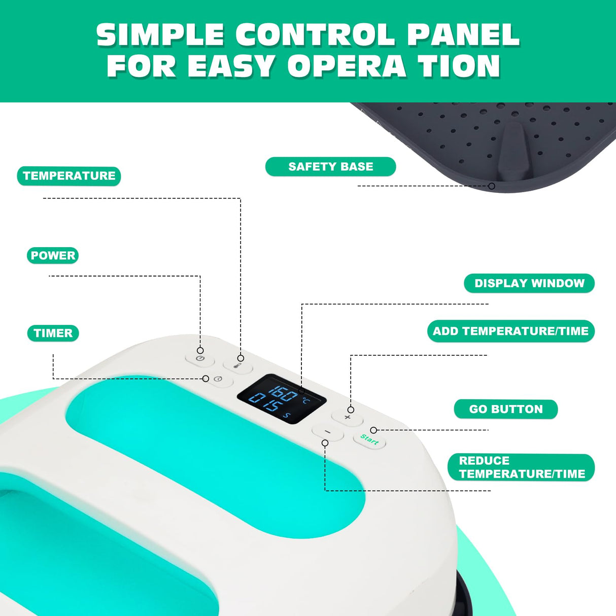 MECOLOUR Heat Press Machine for T Shirts, Portable Heat Press 9"X9" With Heat Press Mat, PTFE Teflon and 8 Pcs Tshirt Ruler Guide, Tshirt Press MECOLOUR