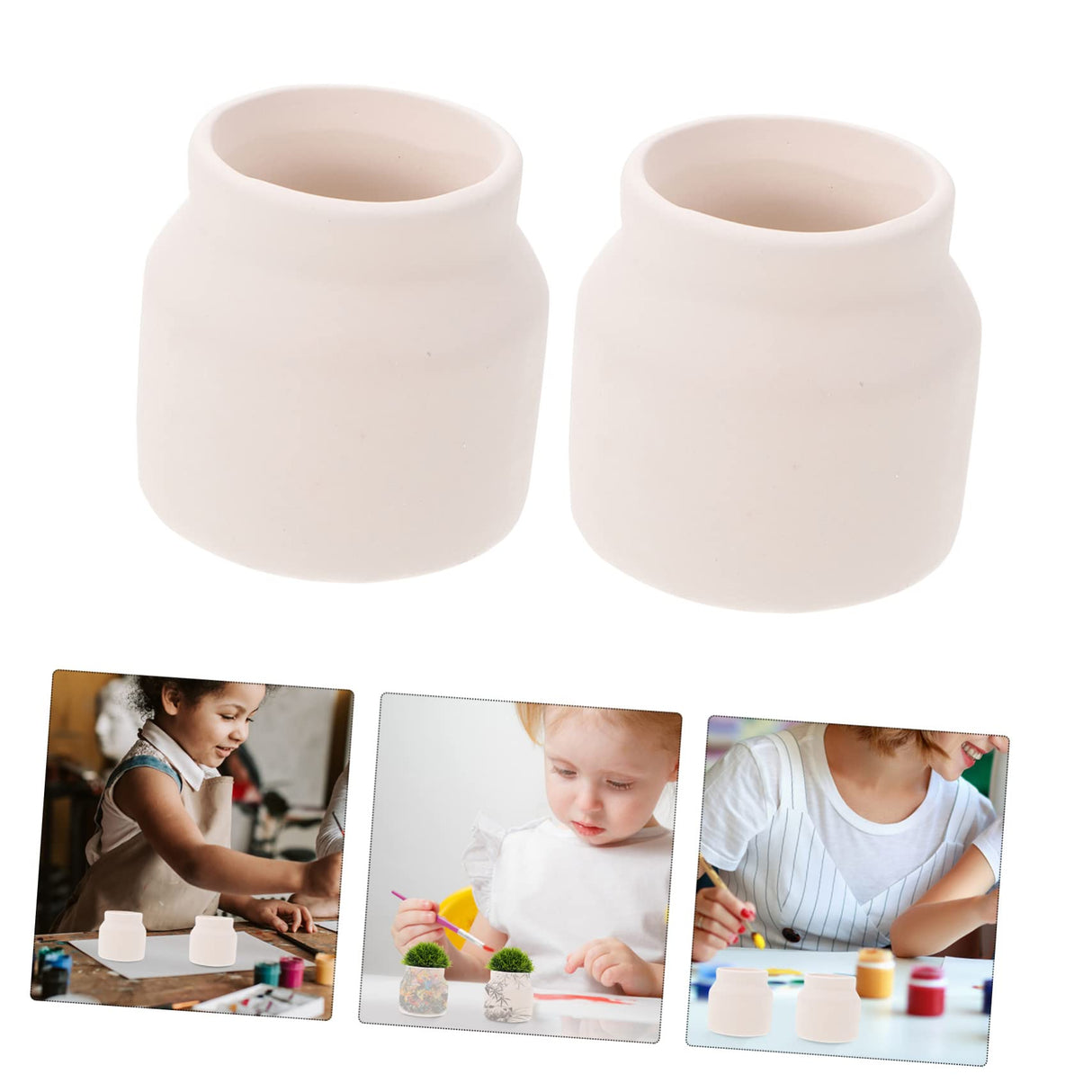 FUNOMOCYA 2pcs Flowerpot Hand Paint Mini Flower Pots Small Planter Unfinished Flower Pot Ceramic Pot Decorative Flower Pot Decorative Planter Floral FUNOMOCYA