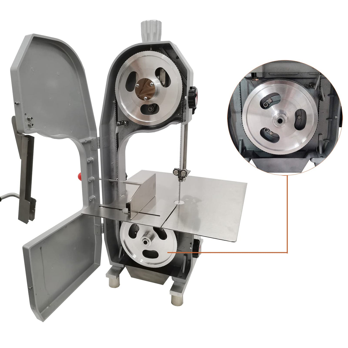 INTSUPERMAI Bone Saw Machine Commercial Heavy-Duty Electric Bone Cutting Machine 1500W Electric Bone Saw Butcher Frozen Meat Cutter with 19.3x17.3 INTSUPERMAI