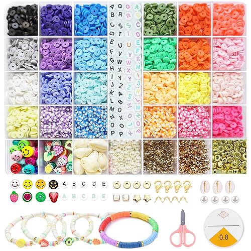 Redtwo 19,000pcs Clay Beads Bracelet Making Kit 120 Colors, 6
