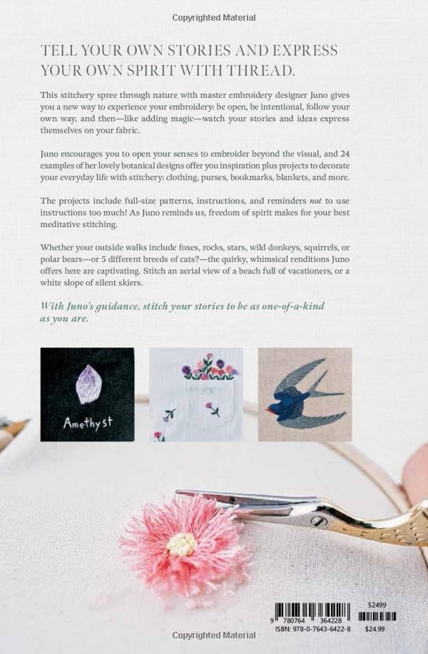 Juno's Nature Embroidery Notebook: Stitching Plants, Animals, and Stories WoodArtSupply