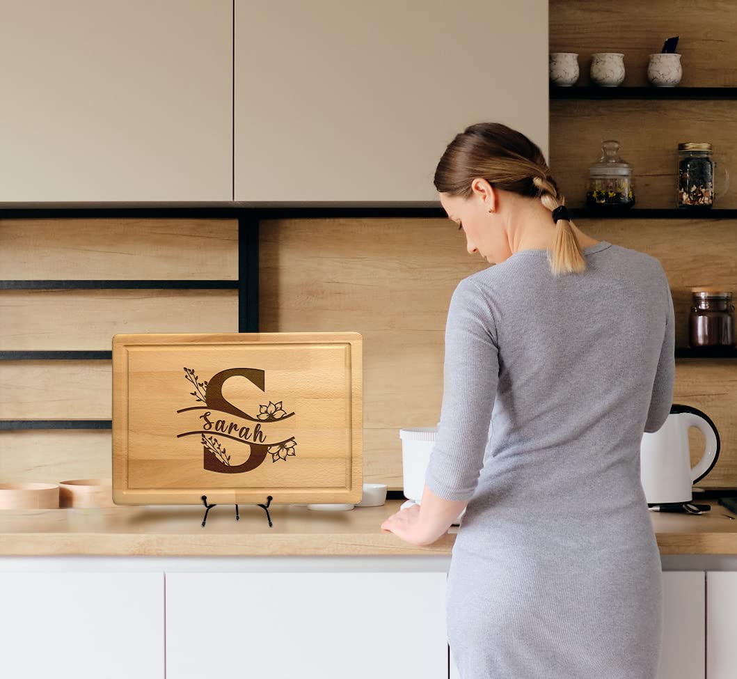 Custom Monogrammed Gifts for Christmas, Personalized Cutting Board, Charcuterie Board, Letter A-Z Engraved, Special Gift for Women, Men, Her, Him, Kenzal Customized