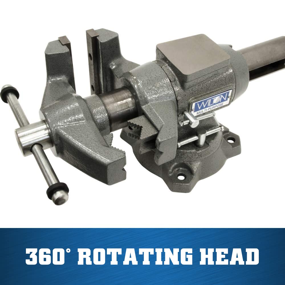 Wilton 5-1/2" Multi-Purpose Bench Vise, 360° Rotating Head & Base, 5" Max Opening (Model 550P) Wilton Tools