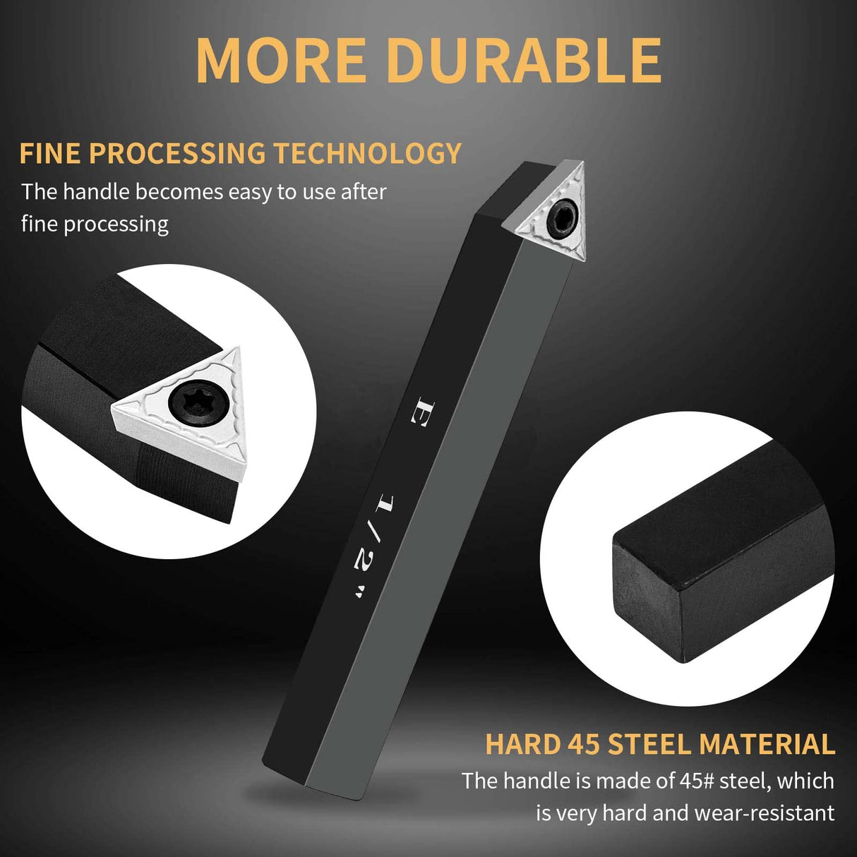 HAowosi Metal Lathe Cutting Tools,5 Sets of 1/2" Carbide Metal Cutting Tool Bits Kit,Indexable Lathe Turning Tool,Carbide Lathe Tools For Metal HAowosi