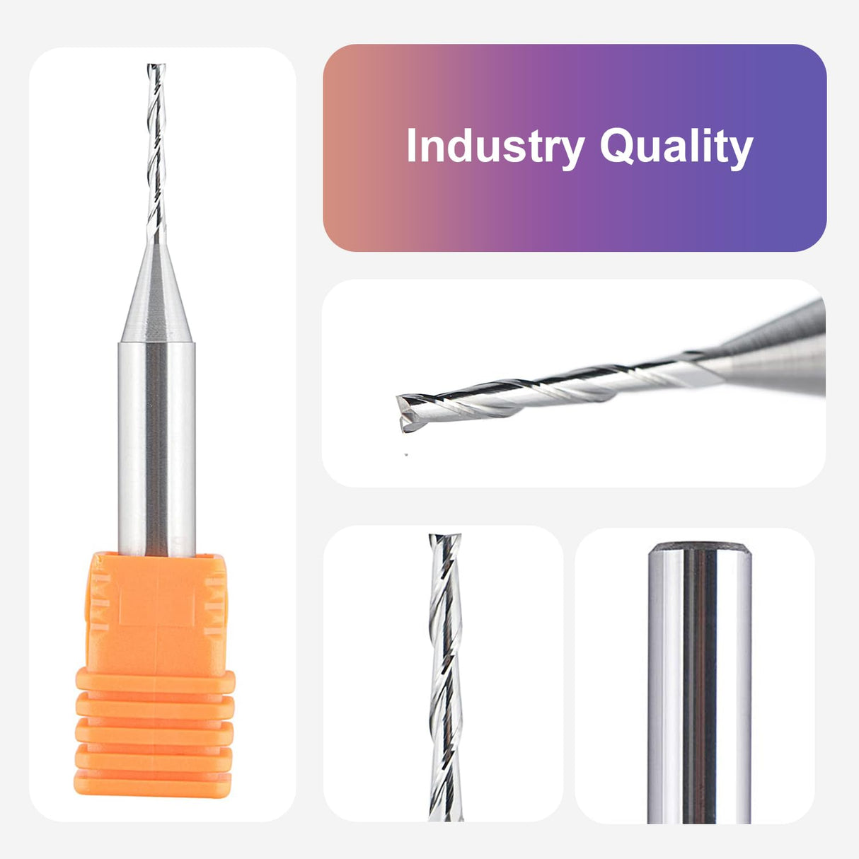 SpeTool 1/16 inch Cuting Diameter Spiral UP Cut Router Bit with 1/4 inch Shank 2 Flute Plunge CNC End Mill SpeTool