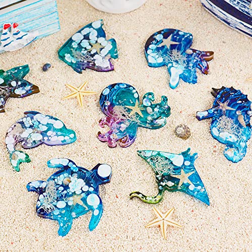Pulcher Resin Molds, 16 Marine Terrestrial Amphibious Animals Keychain Making Silicone Mold for Epoxy Resin Casting Craft DIY Pendants Ornaments Pulcher