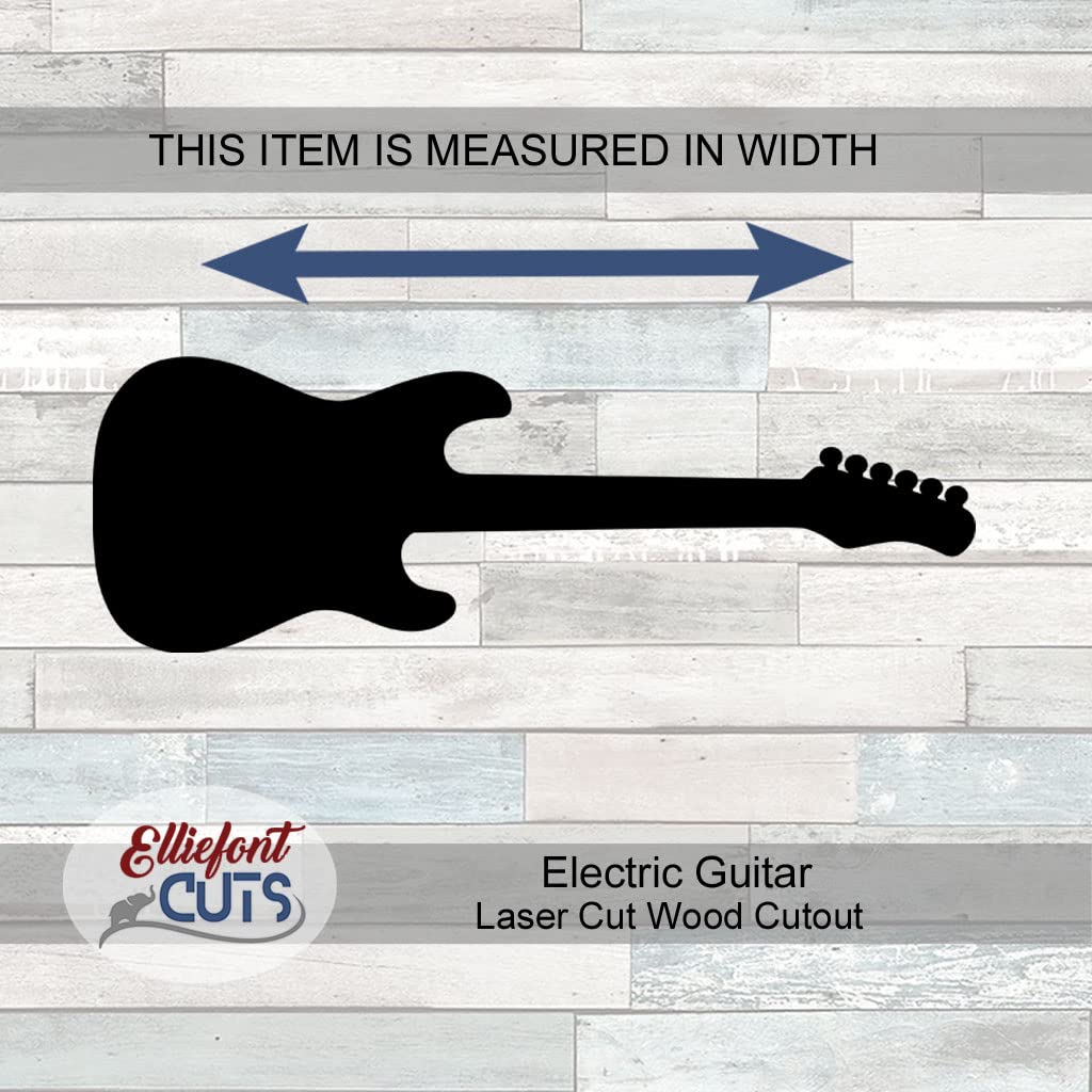 Electric Guitar Wood Cutouts for crafts, Laser Cut Wood Shapes 5mm thick Baltic Birch Wood, Multiple Sizes Available Elliefont Styles