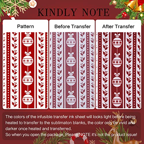 Lucky Goddness Christmas Infusible Transfer Ink Sheets,Snowman Red Green for Cricut Mug Press,Heat Press Machine for T-Shirts Mug Bag,Orange Black 16 Lucky Goddness