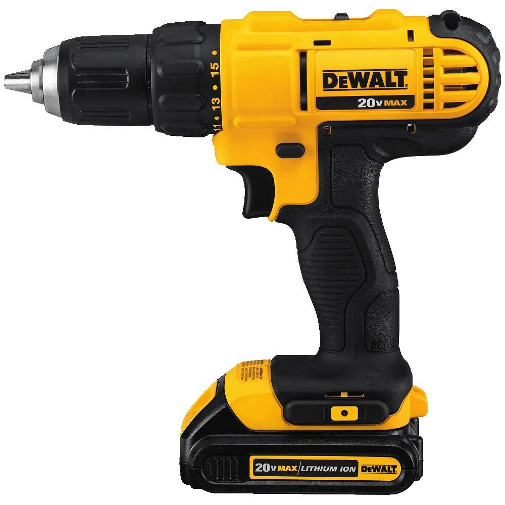 DEWALT 20V MAX* Cordless Drill/Driver Kit with Screwdriver/Drill Bit Set, 100-Piece (DCD771C2 & DWA2FTS100) DEWALT