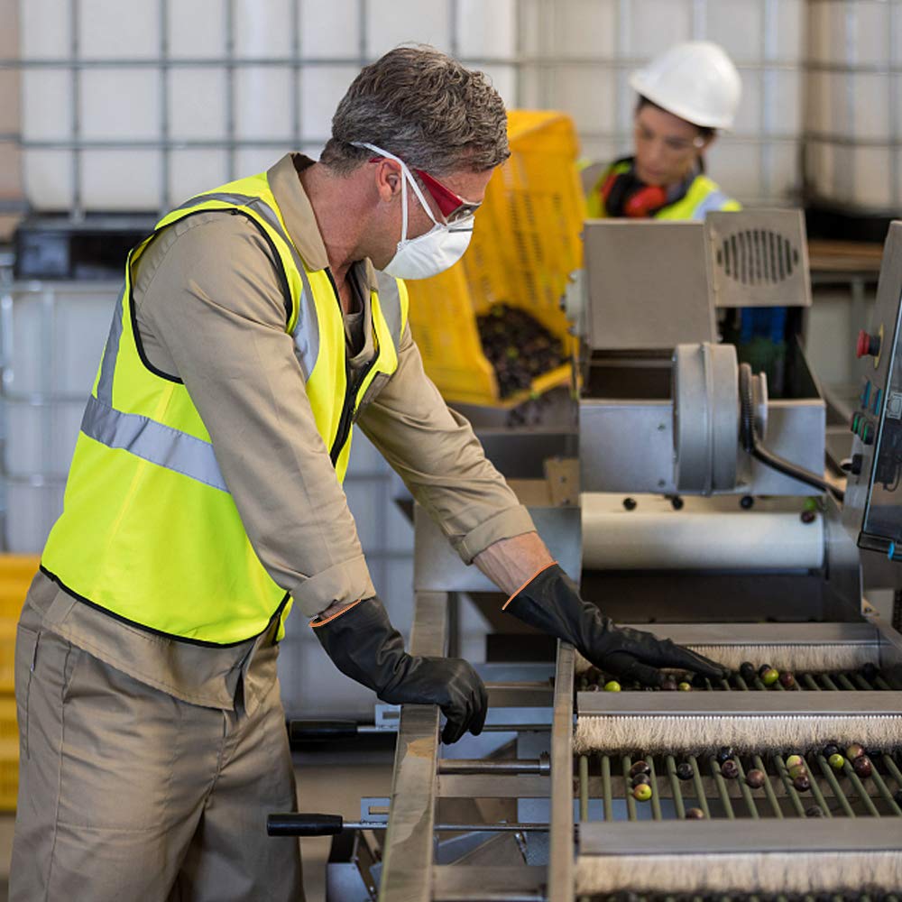 Heavy Duty PU Apron & Latex Gloves, DaKuan Waterproof Resist Strong Acid, Alkali and Oil Apron & Gloves Best for Staying Dry When Dishwashing, Lab DaKuan