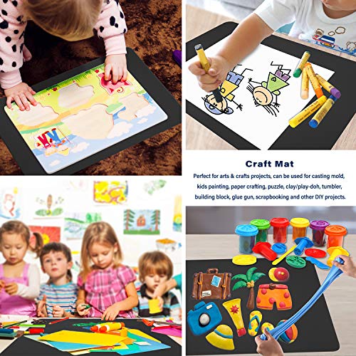 Gartful Black Extra Large Silicone Mat, 23.6 x 15.7 inches Silicone Craft Sheet, Resin Casting Molds Mat, Countertop Protector, Placemat Table Saver Gartful