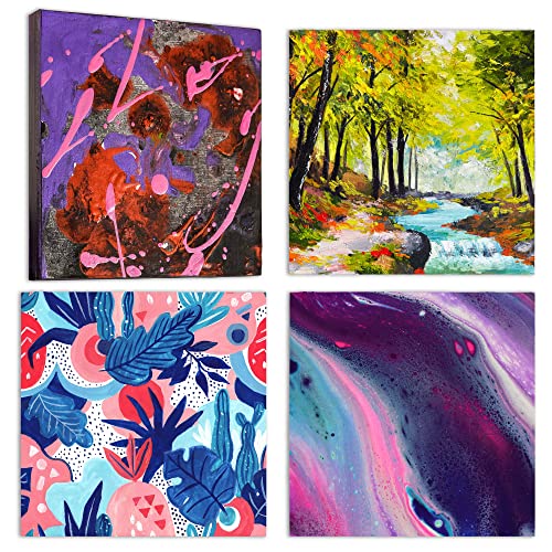 U.S. Art Supply 18" x 18" Birch Wood Paint Pouring Panel Boards, Studio 3/4" Deep Cradle (Pack of 2) - Artist Wooden Wall Canvases - Painting U.S. Art Supply