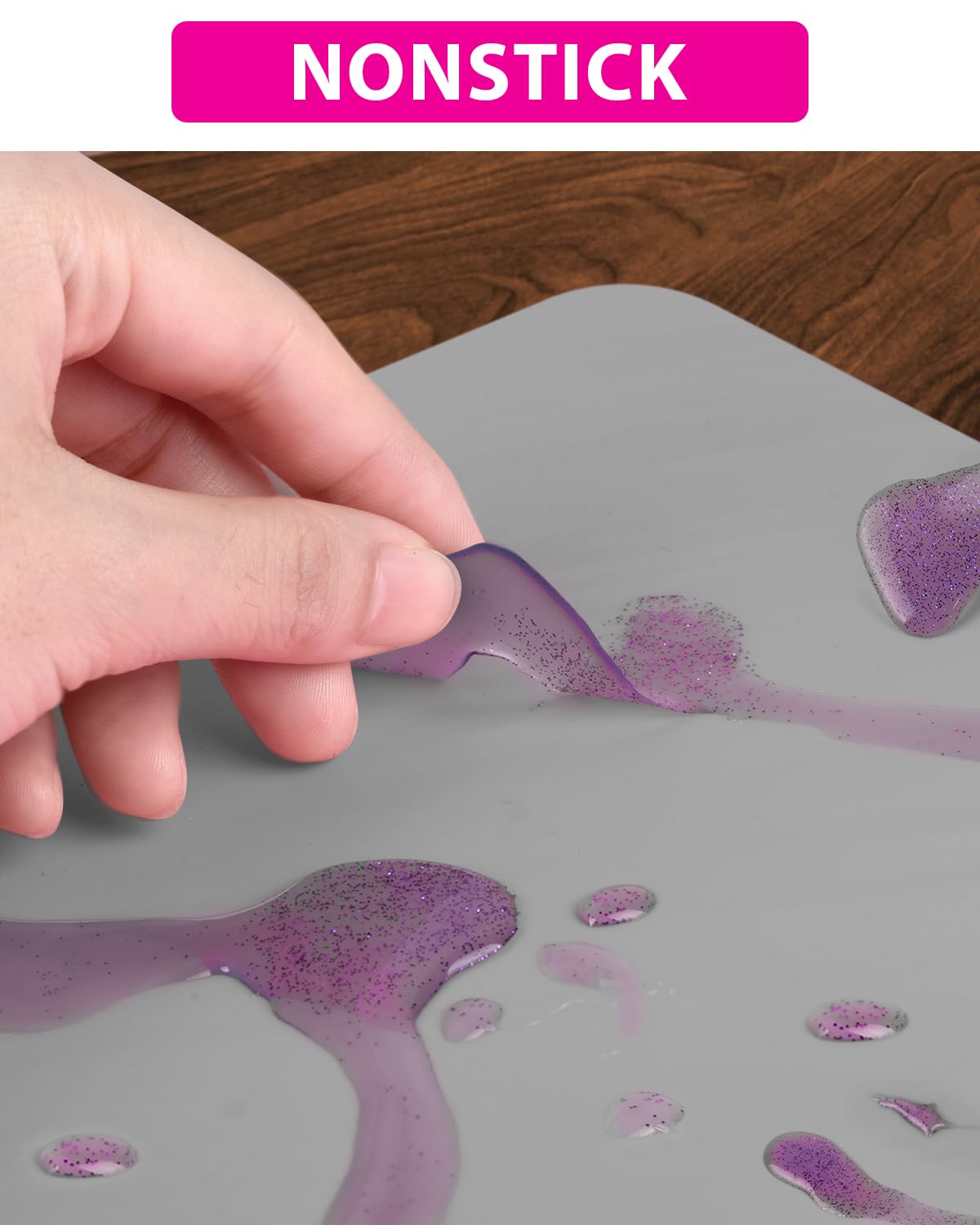 Silicone Mat Large, IKOCO 23.6"x15.7" Silicone Craft Mat for Playdough and Nonstick Silicone Sheets for Crafts, Paint, Resin Casting Molds (Black & IKOCO