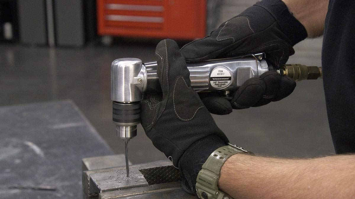 Rockwood 3/8 Inch High Torque Air Motor Reversible Drill Pneumatic 1500 Rpm Rockwood