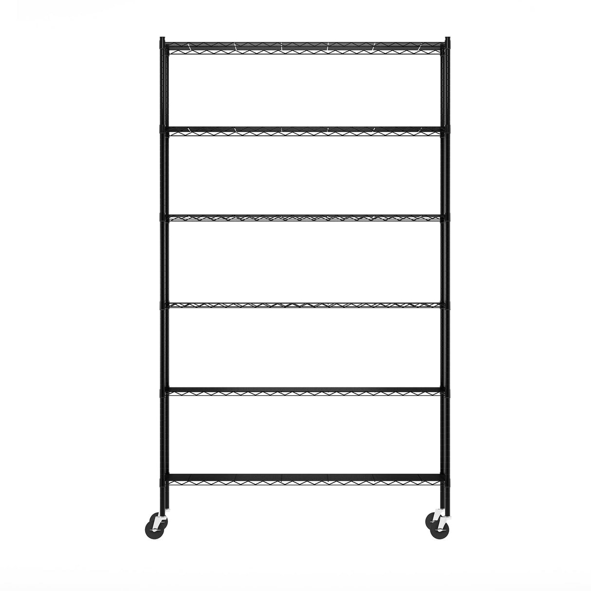 Furinno Wayar Metal Storage Shelf Rack, 6 Tiers, 48-Inch Taller, Black Furinno