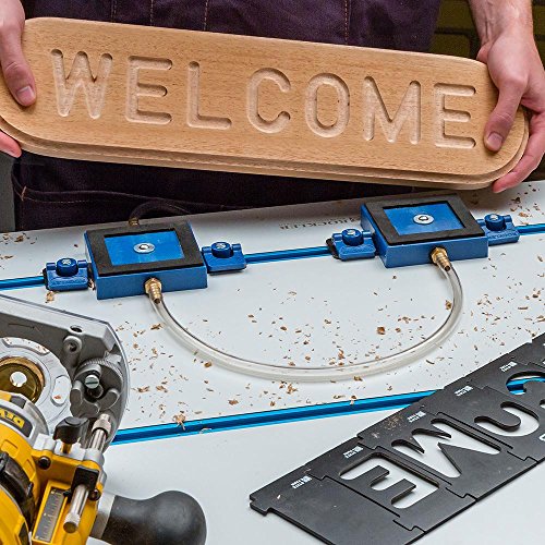 Vacuum Clamp Pod Kit w/T Bolt, Fold Down Knobs, Vacuum Hose, Barbed Brass Fitting, & Vacuum Gasket – CNC Clamps for CNC Projects, Routed Signs and ROCKLER