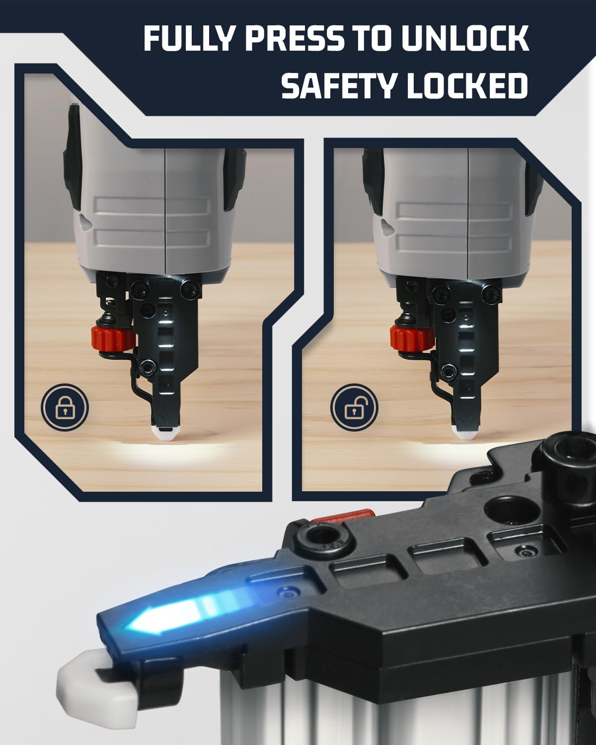 Electric Nail Gun, LINKNAL Cordless Brad Nailer Battery Powered,18 Gauge, 2×20V MAX Li-ion Batteries, Charger and 1000 Nails Included (L820-BN) LINKNAL