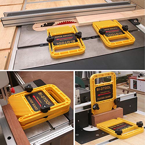 BI-DTOOL Featherboards, Adjustable Woodworking Safety Device Feather-Loc for Table Saws Band Saws Router Tables Fences Woodworking Tools, 6.3 Inch BI-DTOOL