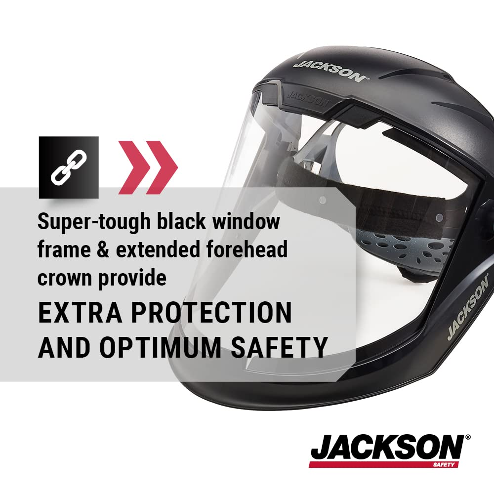 Jackson Safety Lightweight MAXVIEW Premium Face Shield with 370 Speed Dial Ratcheting Headgear – Uncoated Clear JACKSON SAFETY