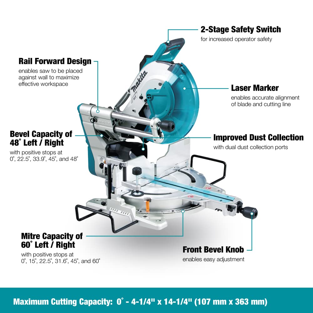 Makita LS1219L 12" Dual-Bevel Sliding Compound Miter Saw with Laser Makita