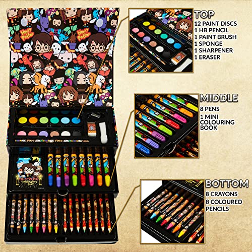 Harry Potter Art Set, Colouring Sets for Children, Over 40 Art Supplies for Kids in Travel Case Harry Potter