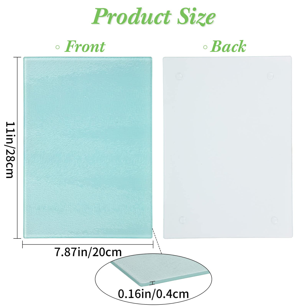 Nuenen 10 Pcs Sublimation Glass Cutting Boards Blanks for Kitchen Textured Sublimation Tempered Glass Cutting Boards Anti Slip Heat Resistant Cutting Nuenen