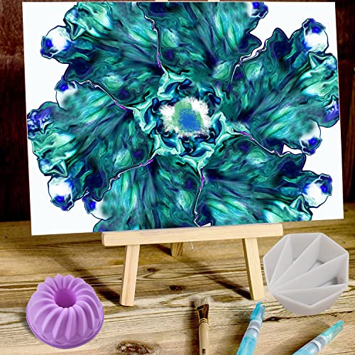 6Pcs Split Cup Flower Pour Cup Silicone Paint Cup Acrylic Pouring Strainers Set for Paint Pouring Capacity Mixing Cups for DIY Pouring Acrylic Paint FASALX