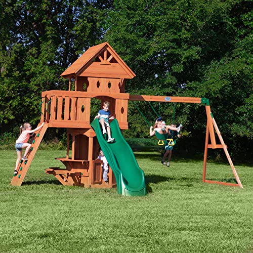 Backyard Discovery Woodland All Cedar Wood Playset Swing Set Backyard Discovery