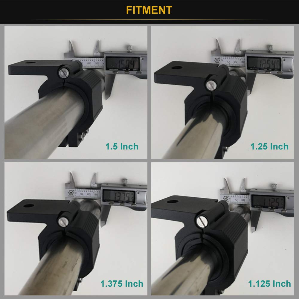 Audak 1 Pair Aluminum Mounting Bracket Kit Tube Clamp for 1.125 1.25 1.375 1.5 Inch Bullbar Roof Rack Roll Cage Horizontal Bar (1.1 to 1.5 Inch Audak