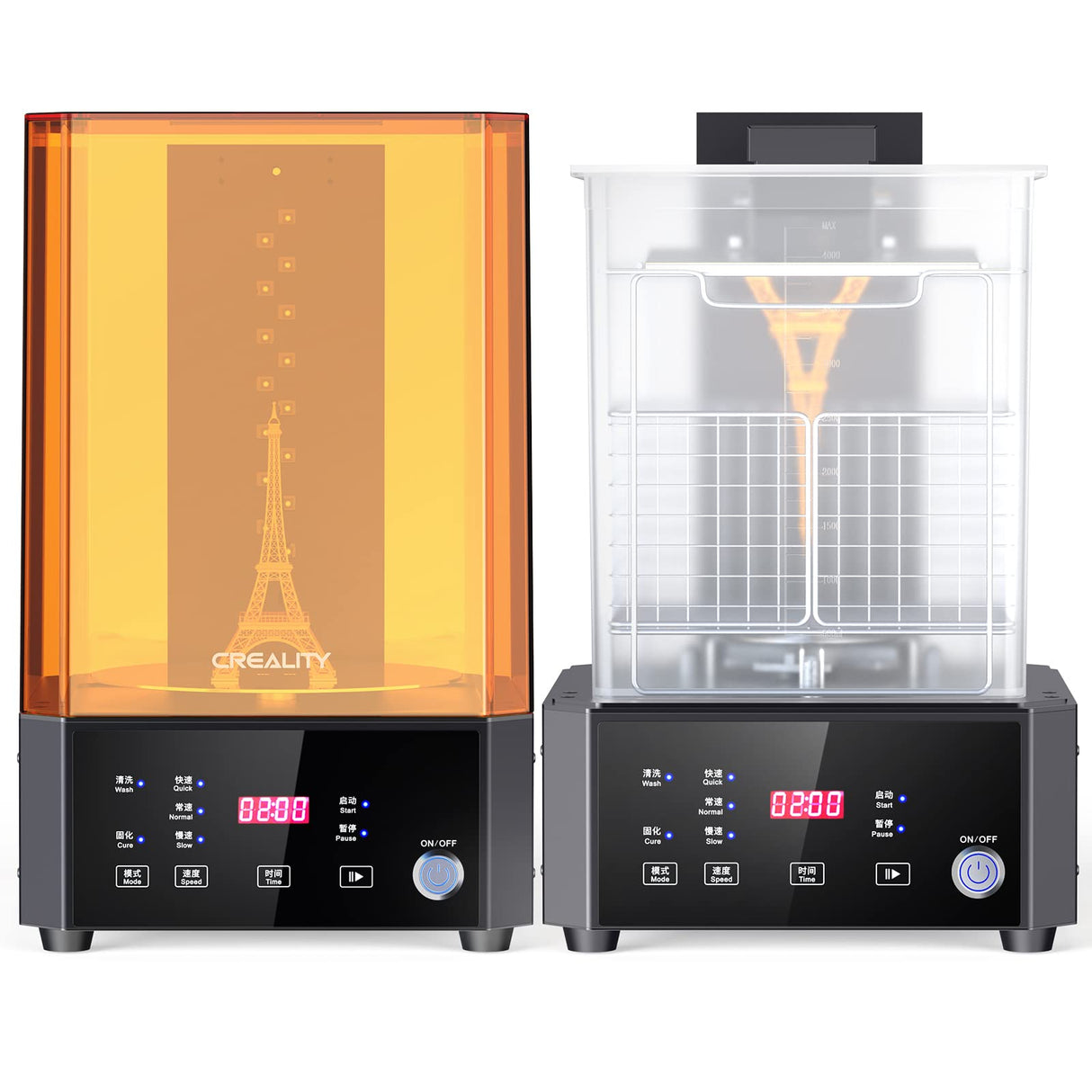 Creality Wash and Cure Station UW-01 2 in 1 Machine Resin 3D Printer UV Curing Rotary Box Bucket for LCD/DLP/SLA Washing Size 7.48x6.06x7.87 inches Creality