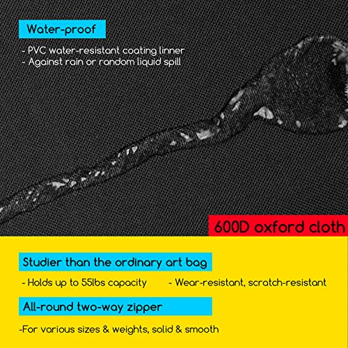 MEEDEN Large Art Portfolio Case 32" X 42" Water-proof, 600D Oxford Cloth, Art Portfolio Bag Black, Portfolio Folder for Artwork for Artwork, Drawing, MEEDEN