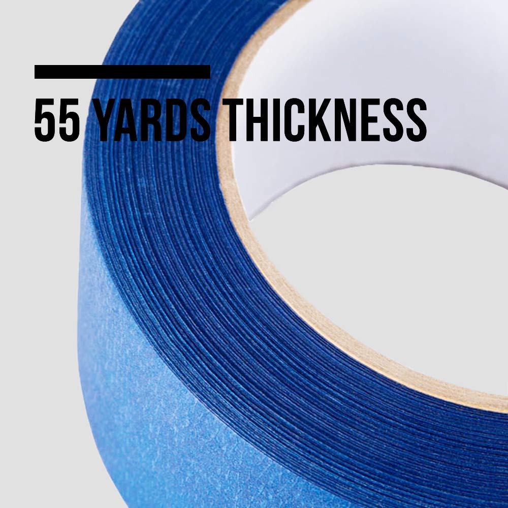 Lichamp 10 Pack Blue Painters Tape 3/4 inch, Blue Masking Tape Bulk Multi Pack, 0.75 inch x 55 Yards x 10 Rolls (550 Total Yards) Lichamp