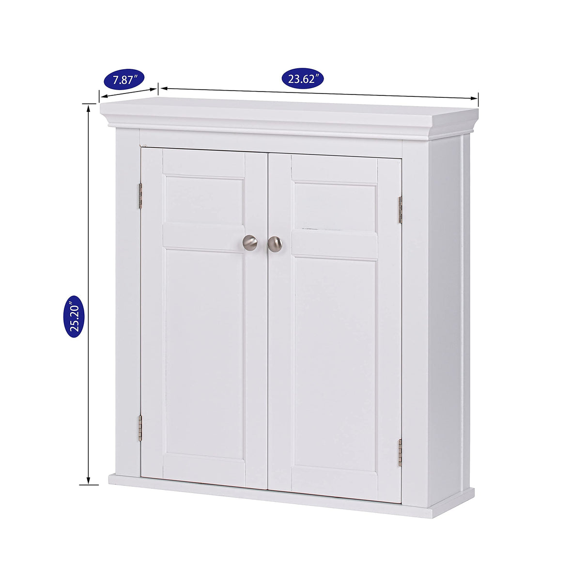 Spirich White Wall-Mounted Bathroom Cabinet with Adjustable Shelves and Doors Spirich