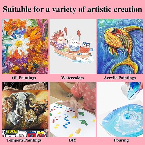 ESRICH Canvases for Painting 8x10In,14 Pack Blank Canvas Boards Bulk - 100% Cotton Art Canvas for Oil, Acrylic & Watercolor Painting. ESRICH