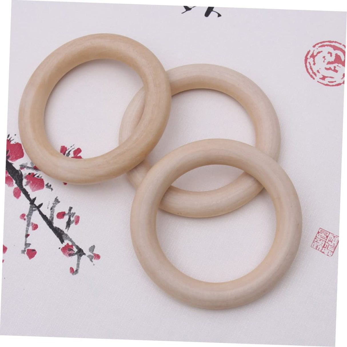 Toyvian 20 Pcs Kids Wooden Toys Kids Educational Toys Baby Kit Unfinished Wooden Rings DIY Baby Teething Ring Rustic Baby Gym Rings Bamboo Baby Toyvian
