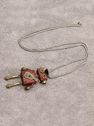 joymiao Wood Pendant Necklace Steampunk Necklace Chunky Gold Necklace Western Long Wooden Neckalce Hippie Choker Necklaces for Women joymiao