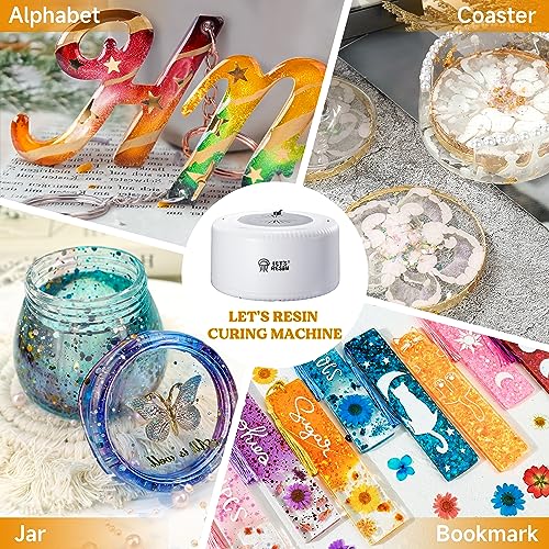 LET'S RESIN Curing Machine for Resin, 3 Hours Auto Curing Resin Dryer One-Button Setting with Large Tray, No Deformation Quick Curing Resin Supplies LET'S RESIN