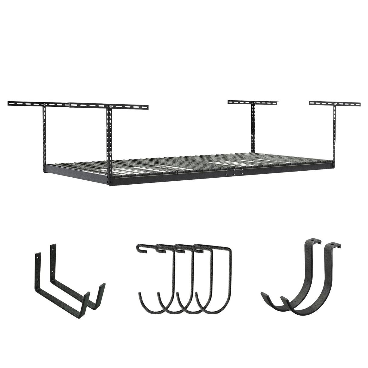 SafeRacks Overhead Garage Storage Rack - Heavy Duty Racks for Garage with 600 lb Capacity, Easy Garage Storage, Adjustable Storage Rack, Ceiling SafeRacks